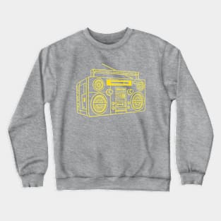 Boombox (Metallic Yellow Lines) Analog / Music Crewneck Sweatshirt